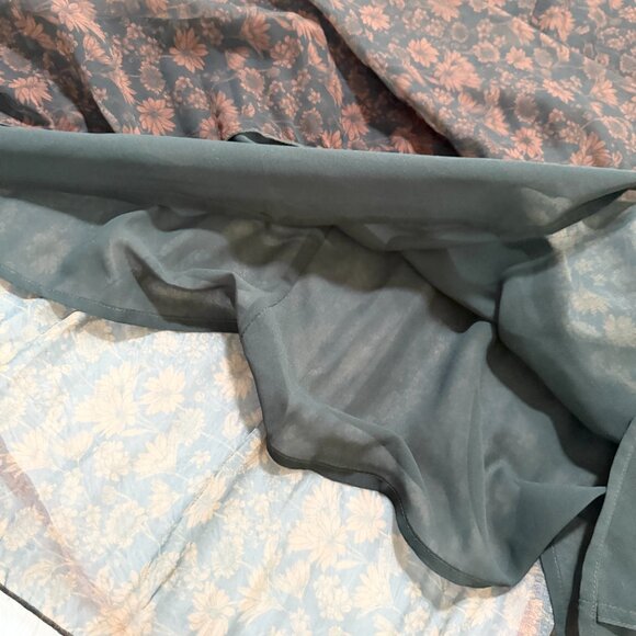 Women Ganni Pleated Georgette Midi Dress Ruffle in French Roast Size 38/Medium - Picture 7 of 12